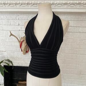 Vintage 90s cache black halter top